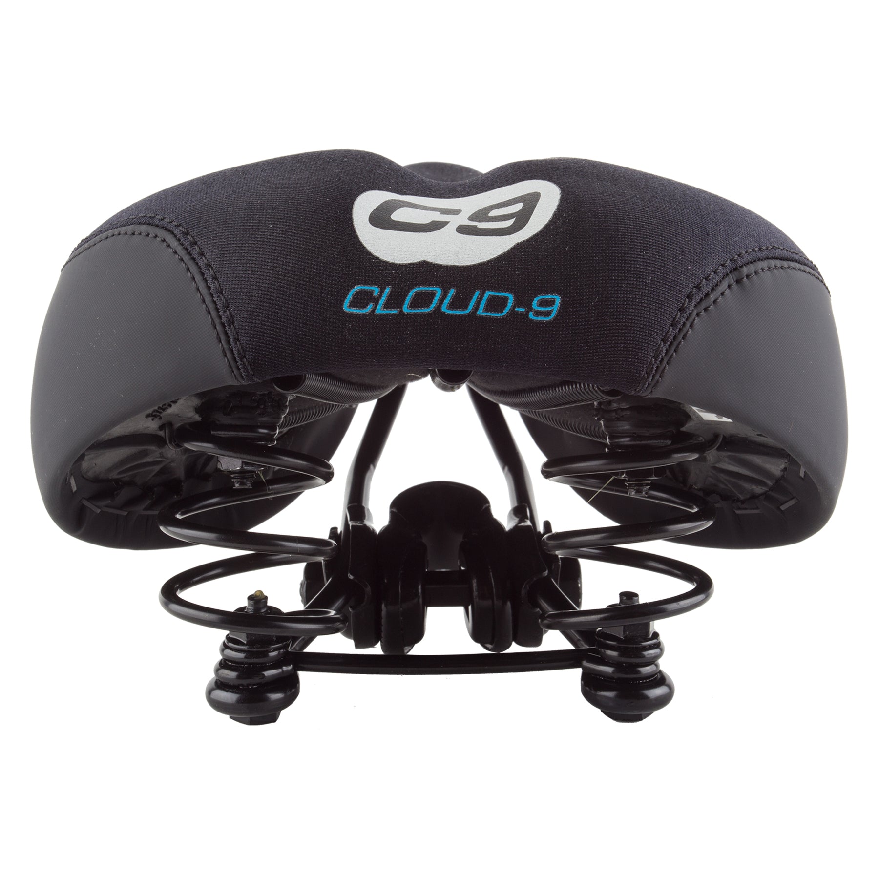 Sunlite Cloud-9 Bicycle Cruiser Saddle - Comfort Gel Seat With Spring Suspension, Tri-color Black